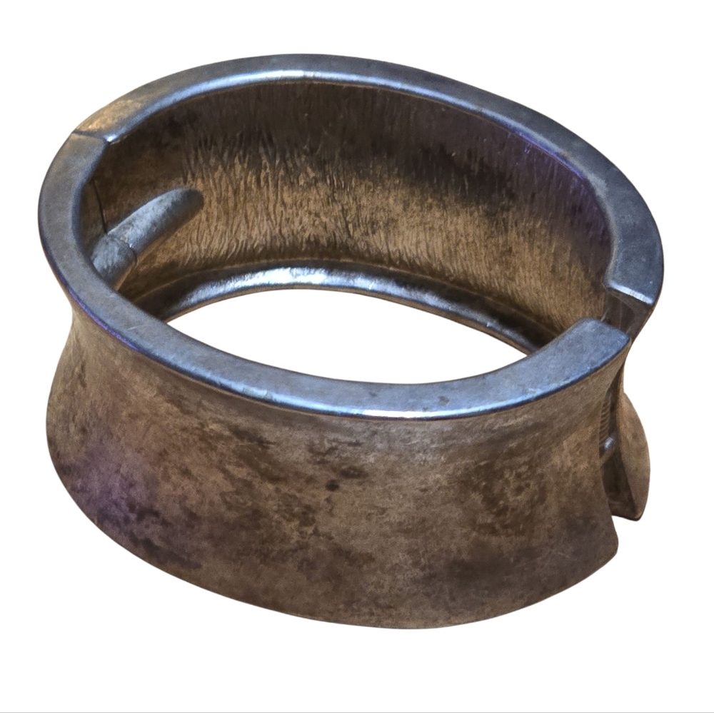 Functional Vintage Tarnished Gun Metal Cuff Bracelet 12 Has Been Polished Beauty